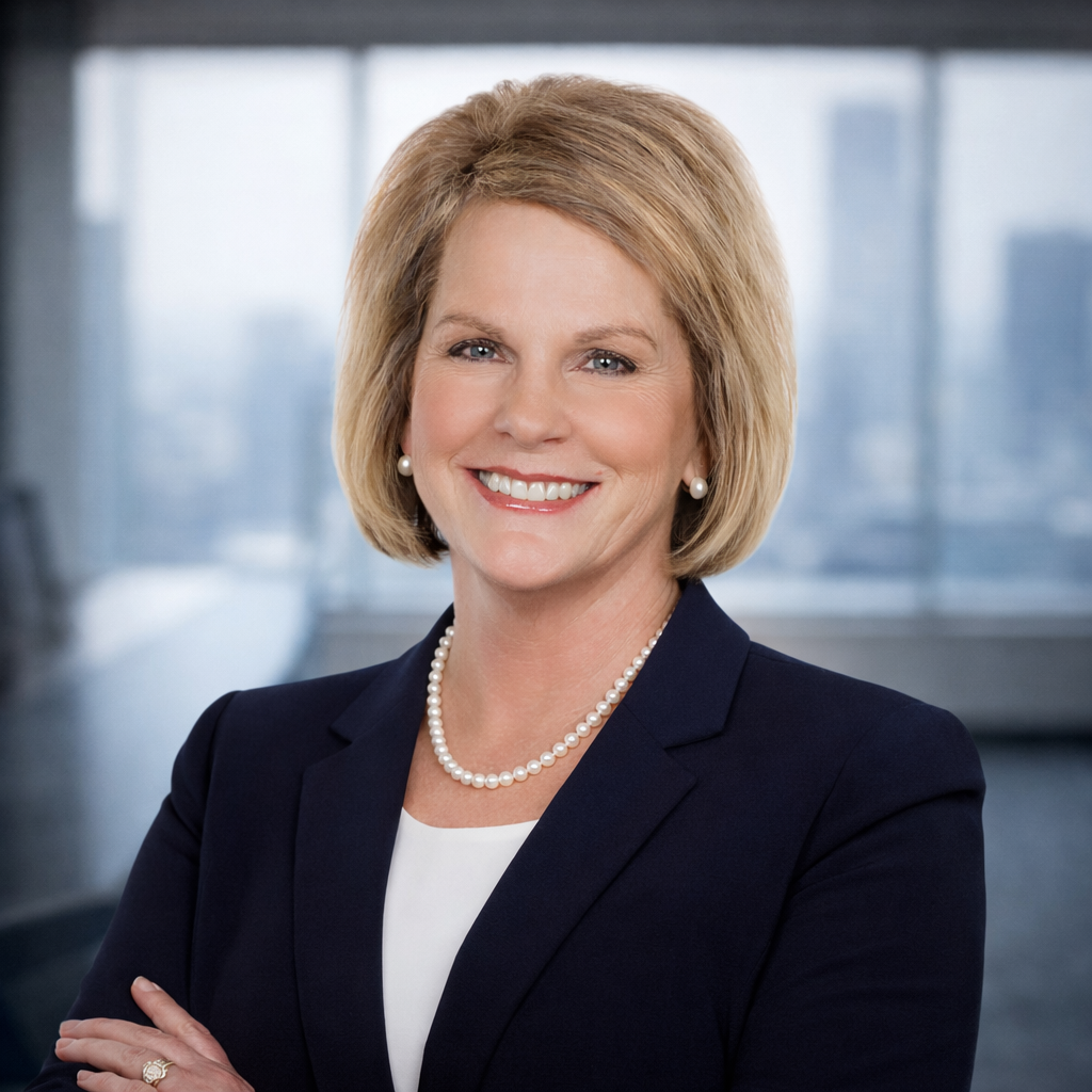 Professional business portrait in executive setting