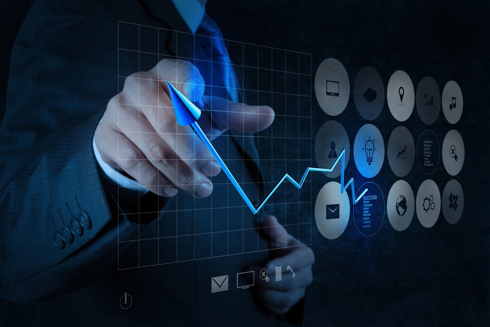 businessman hand drawing virtual chart business on touch screen computer as concept-1